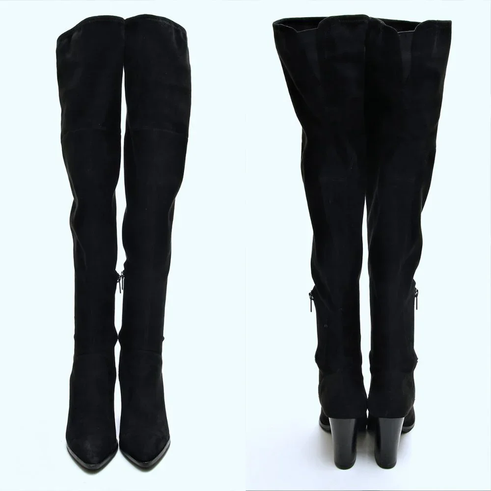 Marc Fisher LTD Larrine Pointed‎ Toe Over The Knee Boots Black Women Size 8.5
